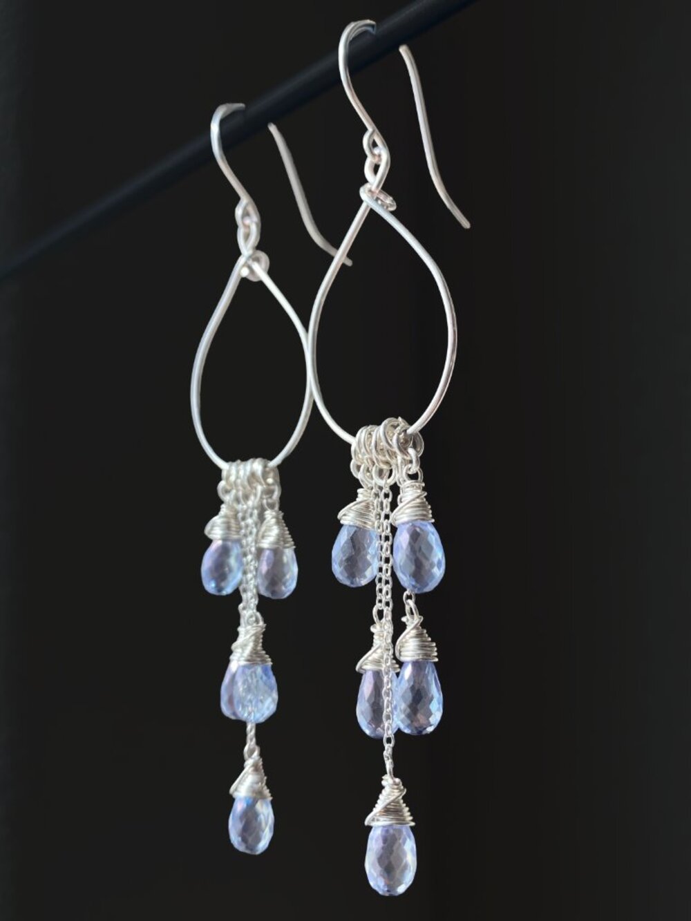 Sterling Silver & Blue Mystic Quartz Earrings